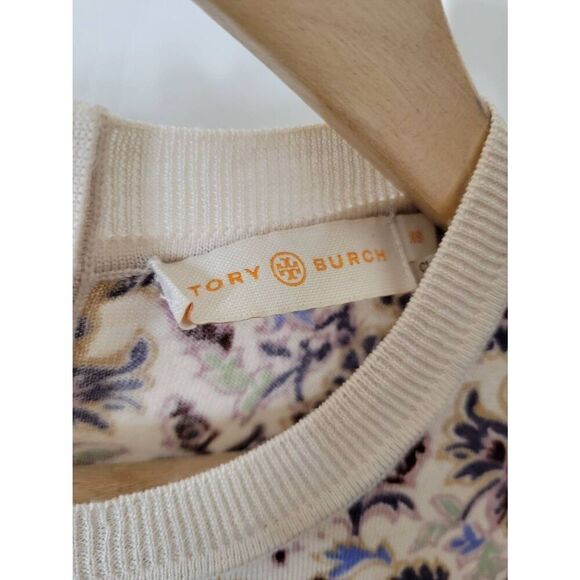Tory Burch Floral Print Merino Wool Sweater XS - Picture 7 of 10